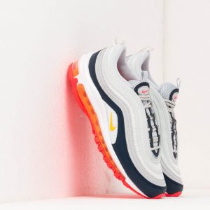 Nike W Air Max 97 Pure Platinum/ Laser Orange-Midnight Navy