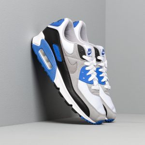 Nike Air Max 90 White/ Particle Grey-Hyper Royal-Black