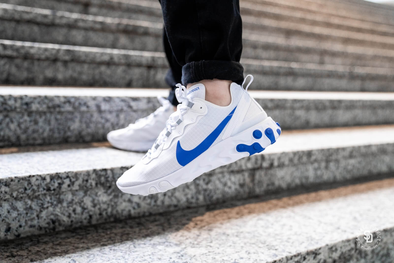 Nike React Element 55 бяло и синьо - мъжки